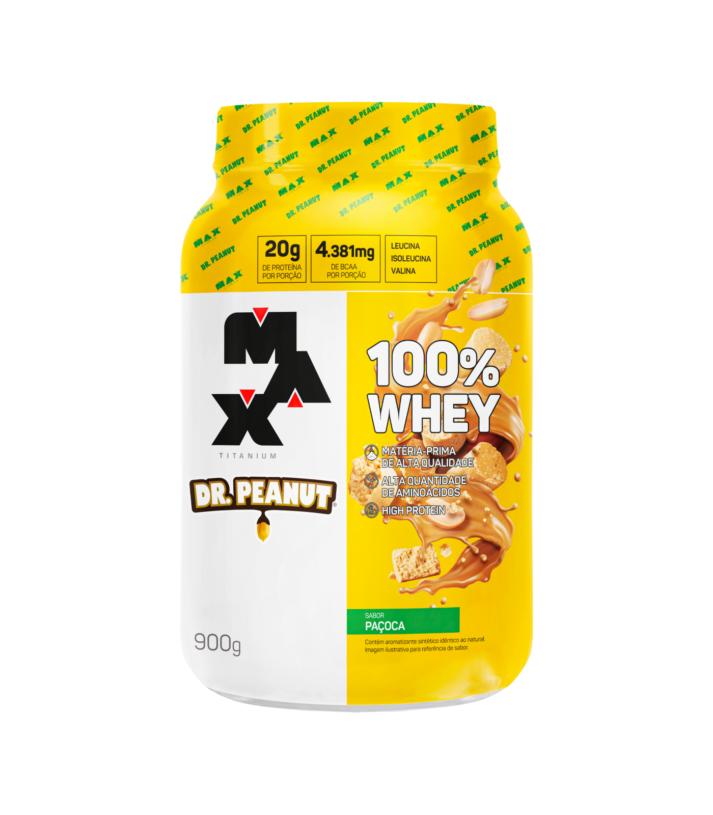 Whey Protein Dr. Peanut 100% Whey 900g - Paçoca
