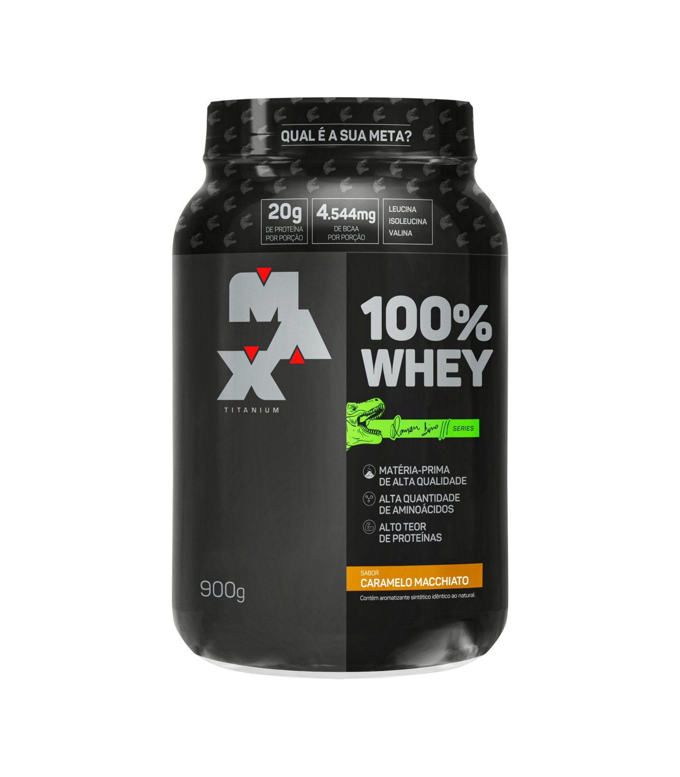 100% Whey 900g - Caramelo Macchiato - Linha Ramon Dino