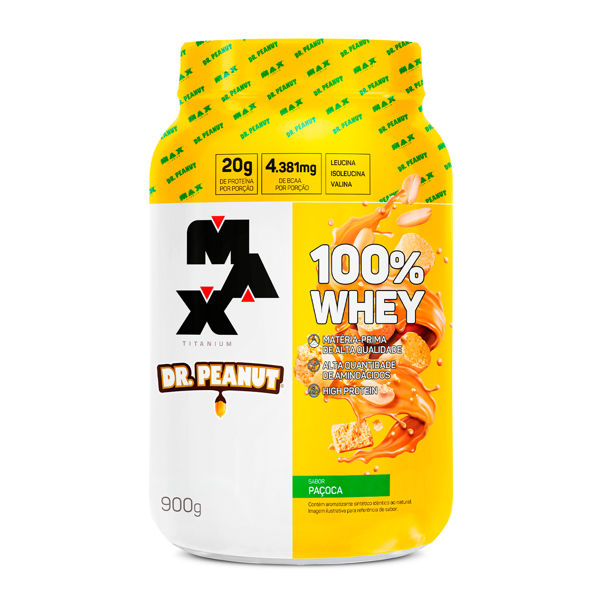 Whey Protein Dr. Peanut 100% Whey 900g - Paçoca