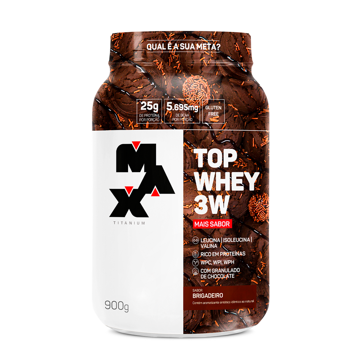 Top Whey 3W +Sabor 900g - Brigadeiro