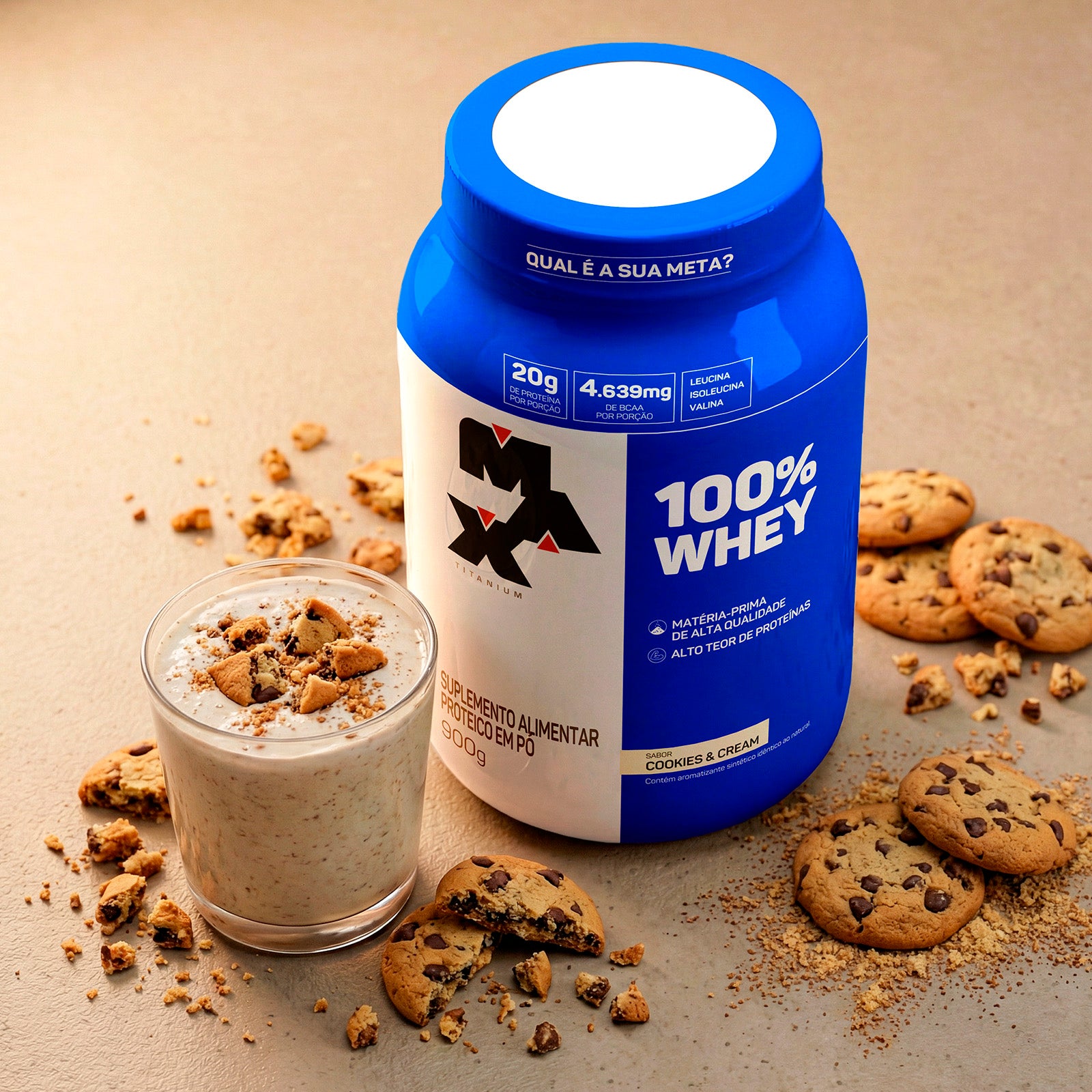 100% Whey 900g - Cookies & Cream