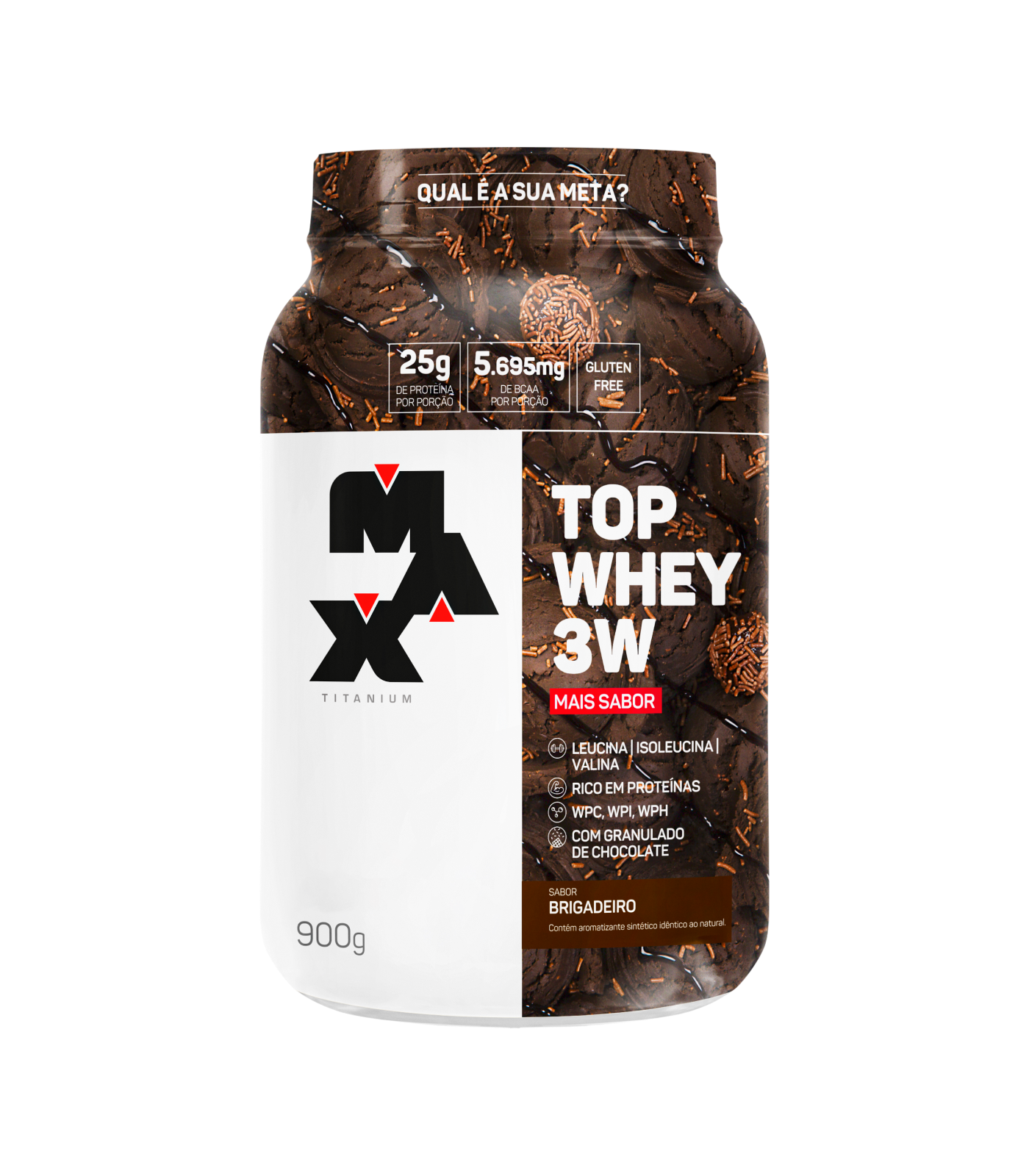 Top Whey 3W +Sabor 900g - Brigadeiro