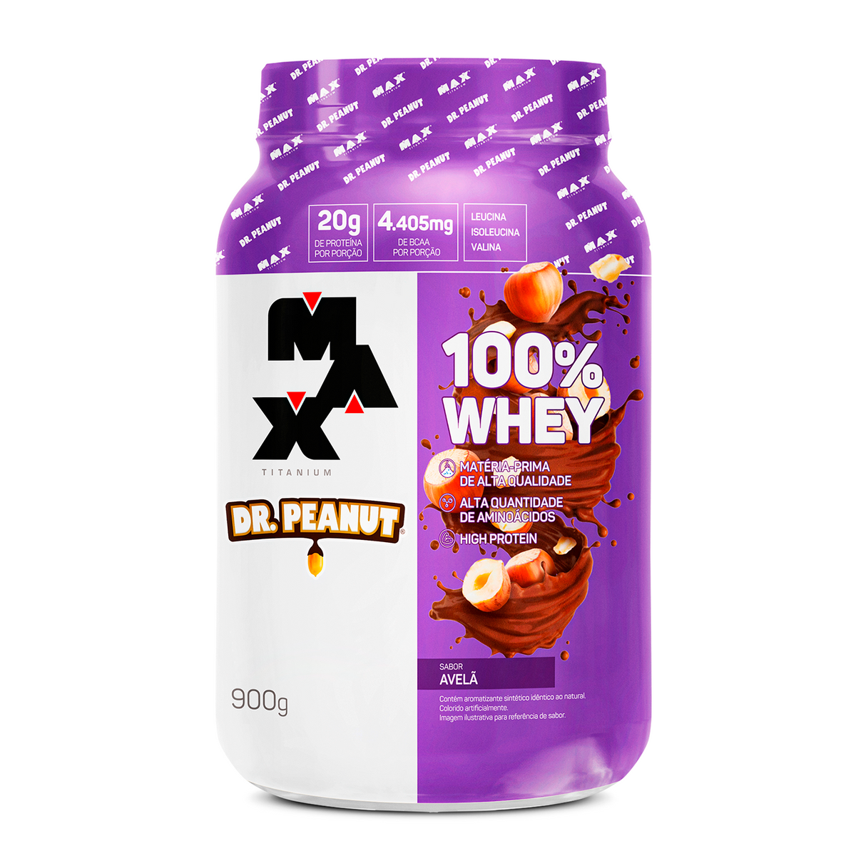 Whey Protein Dr. Peanut 100% Whey 900g - Avelã