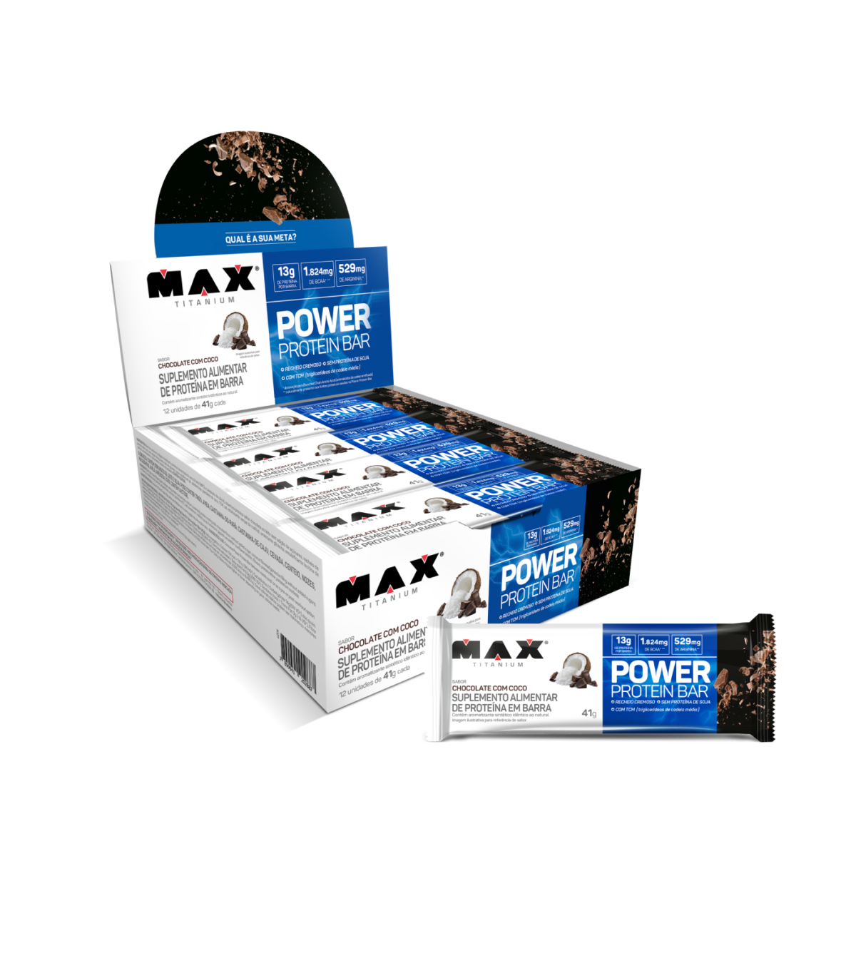 Power Protein Bar Chocolate com Coco 41g 2