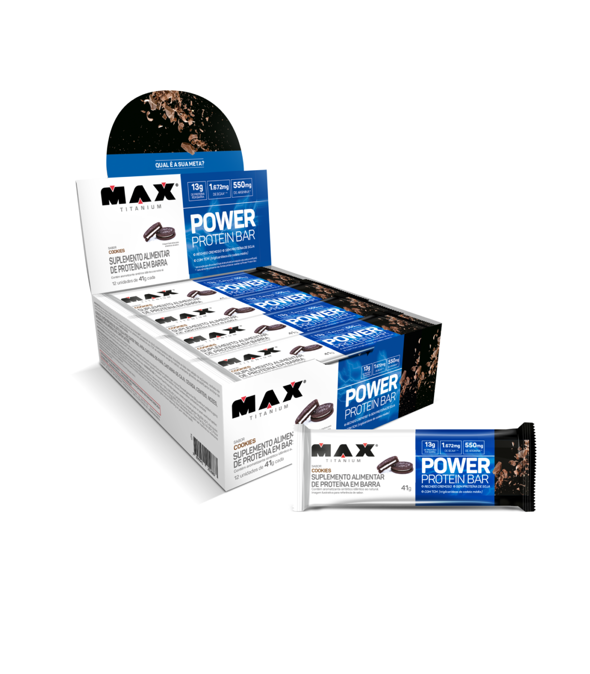 Power Protein Bar 41g Cookies Max Titanium Europe