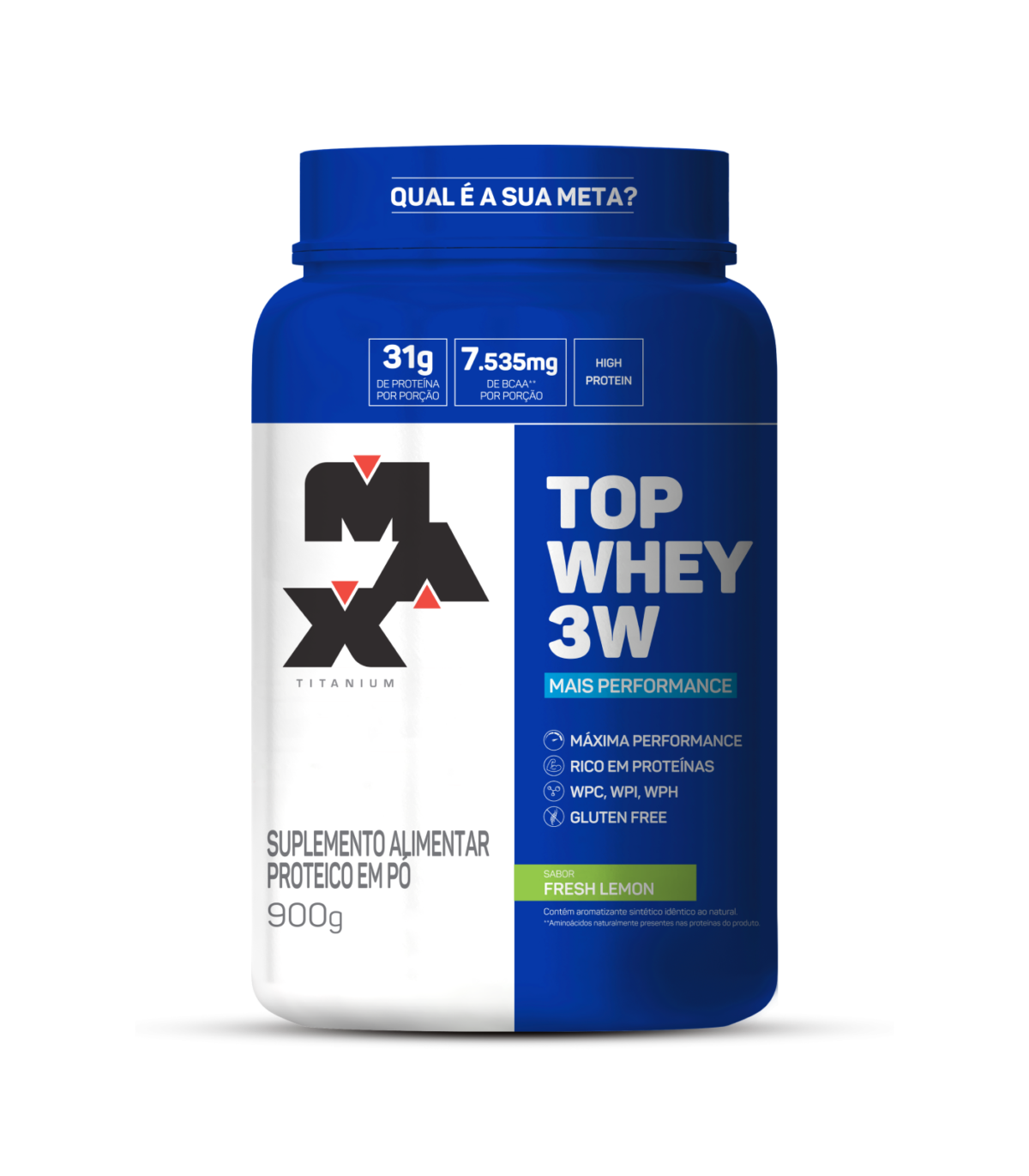 Top Whey 3W 900g Mais Performance Fresh Lemon