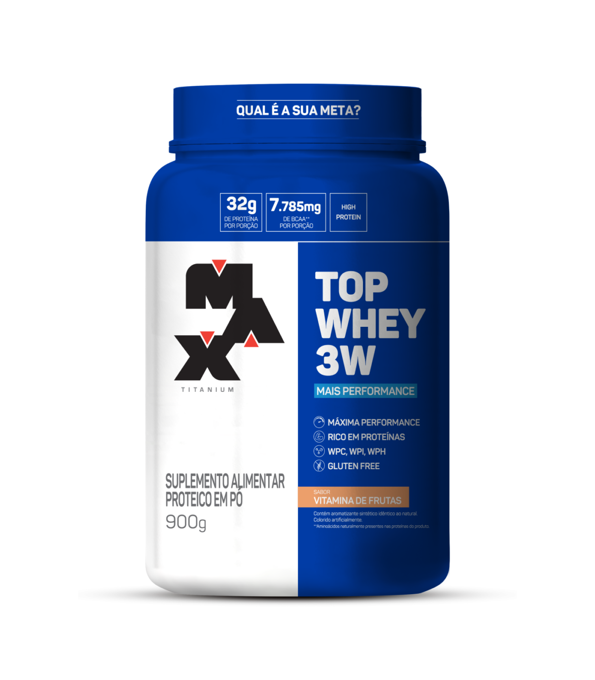 Top Whey 3W 900g Mais Performance Vitaminas de Frutas